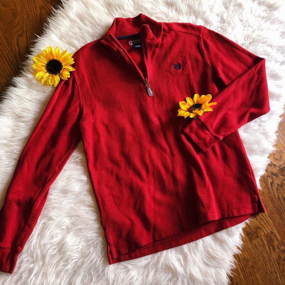 1/4 zip up chaps red sweater size xsmall-small - Picture 2 of 2